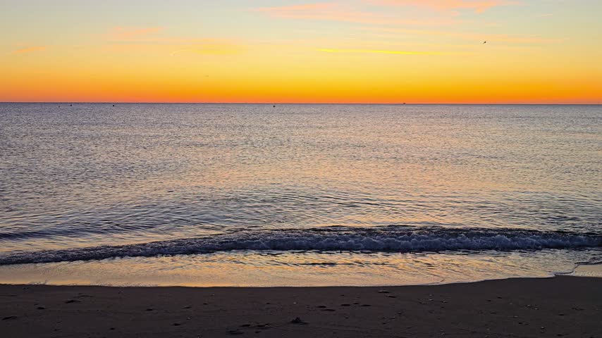 A sunset over the ocean