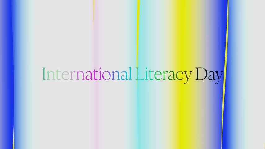 Colorful abstract background celebrating International Literacy Day.