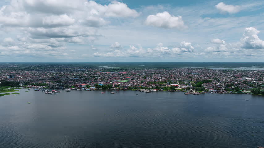 Iquitos Urban Landscape in Peruvian Amazon Aerial View