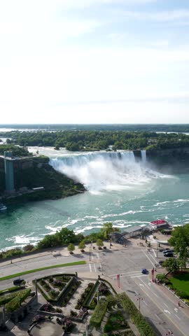 American and Bridal Veil Falls at Niagara Falls From Canadian Side
