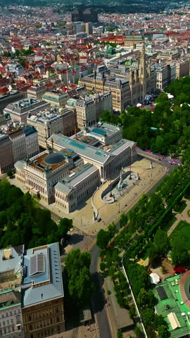Aerial view of Vienna city center, Austria