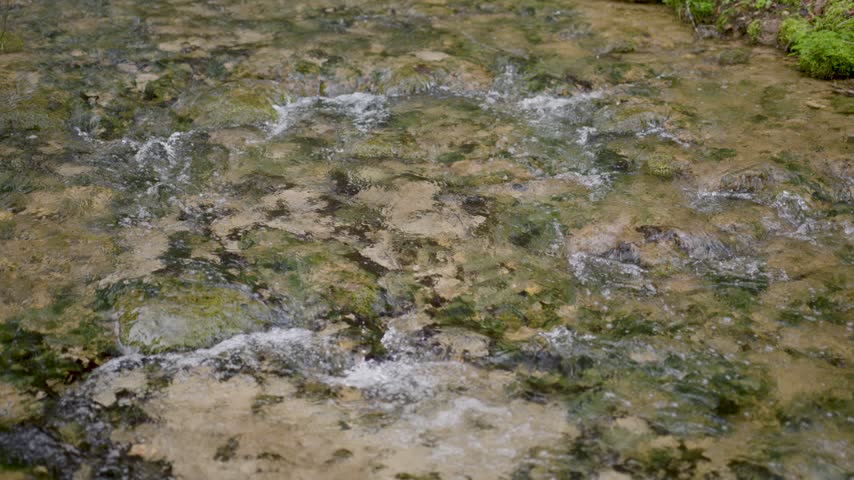 Beautiful river rapids closeup slow motion.