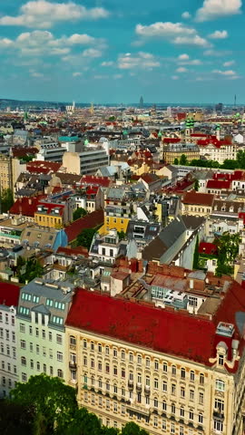 Aerial view of Vienna city center, Austria