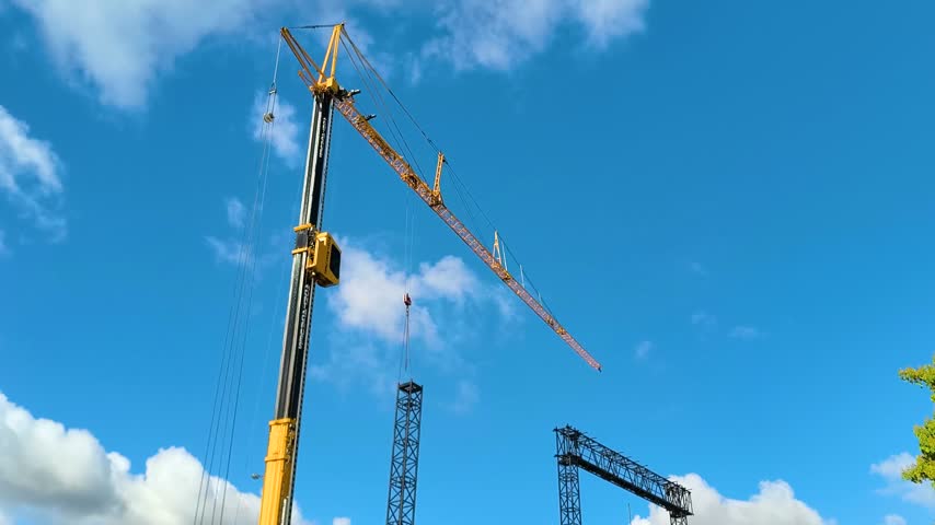 Construction crane against a blue sky
