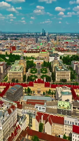 Aerial view of Vienna city center, Austria