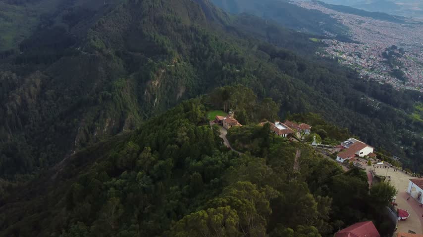 Aerial View of Forest Covered Mountain Ridge By Monserrate Sanctury, Bogota