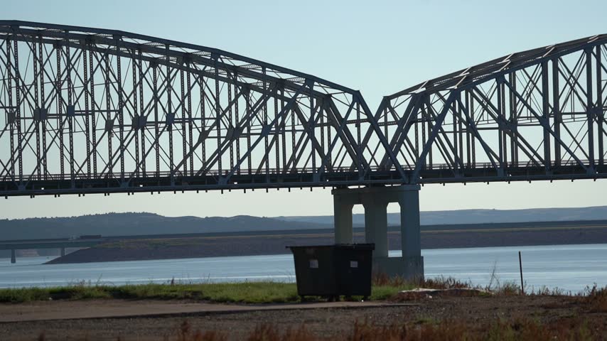 Large Bridge Overlooking Mississippi River