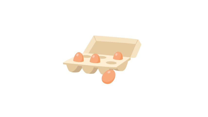 Vector illustration of fresh brown eggs inside an open cardboard egg carton container, ready for cooking and baking