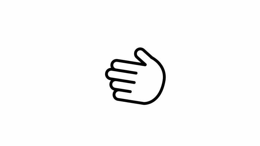 Black Outline of Clapping Hands on a White Background Symbolizing Applause and Positive Feedback