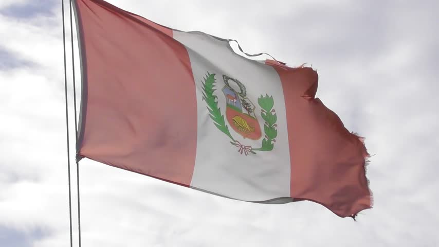 flag of Peru in the wind