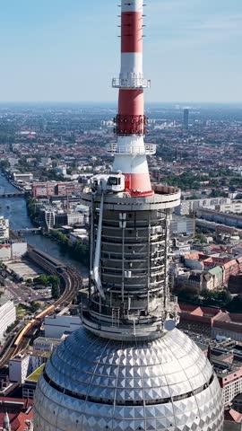 Television Tower In Berlin In Germany. Downtown District. Television Tower. Observatory Building. Television Tower In Berlin In Germany. Europe Travel. Beautiful Landscape.