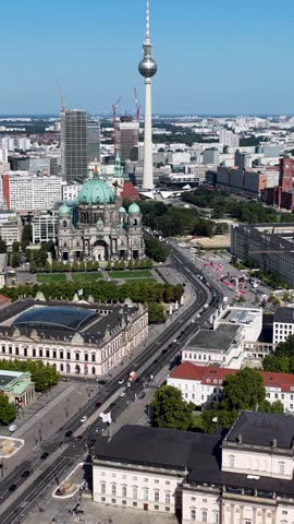 Berlin Skyline In Berlin In Germany. Old City Landscape. Downtown District. Medieval Buildings. Berlin Skyline In Berlin In Germany. Vacations Travel. Beautiful Skyline.
