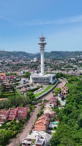 Viewpoint Tower At Porto Alegre In Rio Grande Do Sul Brazil. Mobile Tower. Cityscape Scenery. Beautiful Antenna. Viewpoint Tower At Porto Alegre In Rio Grande Do Sul Brazil.