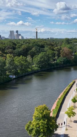 Berlin Skyline In Berlin In Germany. City Life Landscape. Downtown District. Recreation Park Skyline. Berlin Skyline In Berlin In Germany. Siegessaule Statue. Grove Park.
