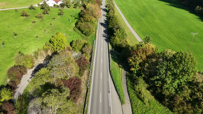 Traffic Approaching on German Country Road