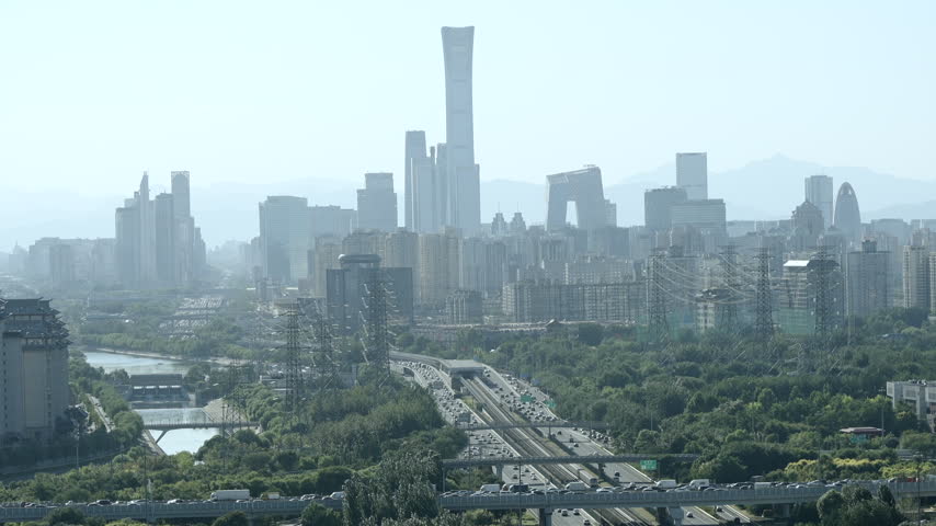 Beijing, China City Panorama and CBD in Daytime