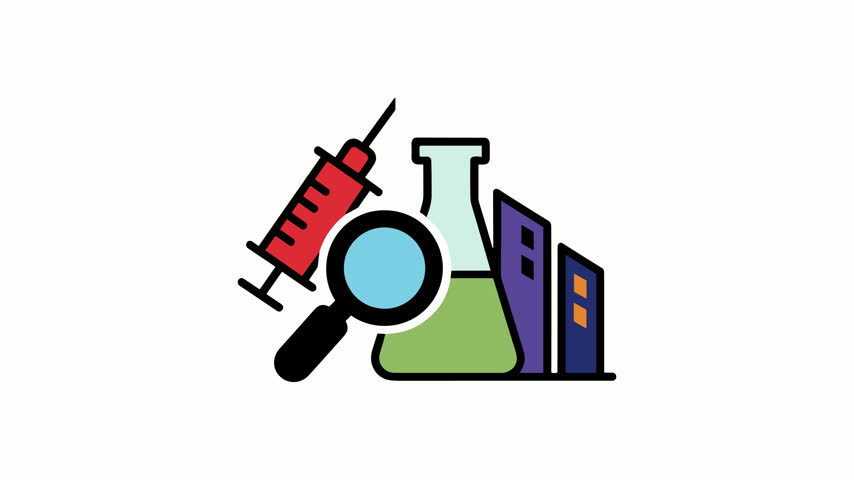 Vector graphic elements representing scientific discovery and medical investigation. Ideal for pharmaceutical or biotechnology advertising campaigns.