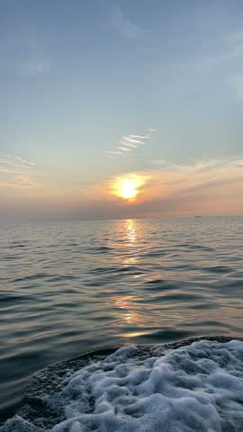 Sunset, beach sunset, waves, boat ride