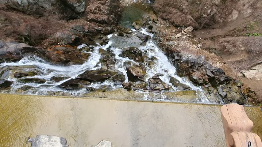 The view from above the waterfall