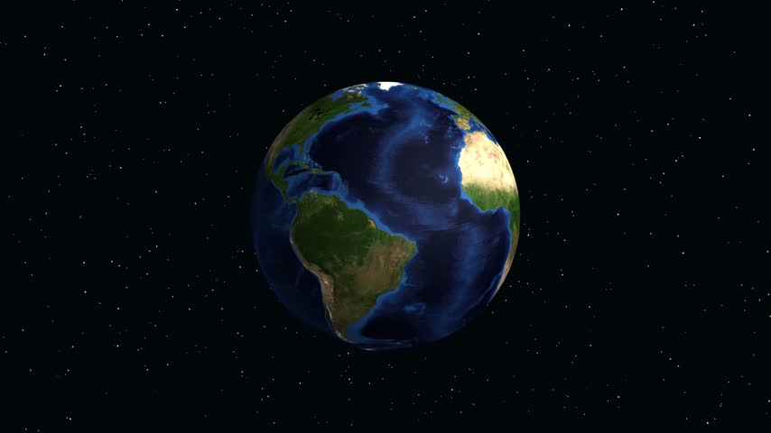 A rotating 3D globe zooms into North America, pinpointing Owensboro, Kentucky with data overlays