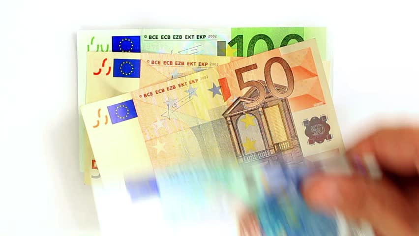 Hand counting money - Euro banknotes. Paying or being payed. Perfect for any