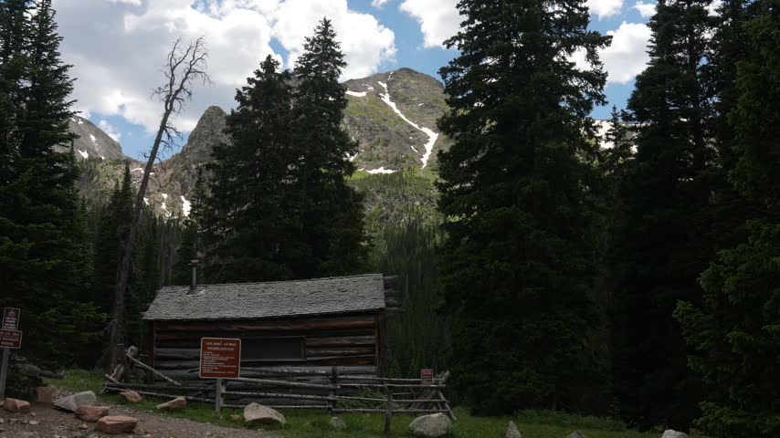 Wooden Mountain Cabin in State Forest State Park on Lake Agnes Hiking Trail, Colorado USA