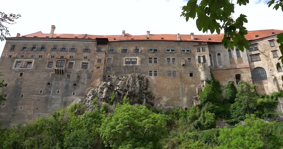 Český Krumlov Castle on a hillside, Czech Republic