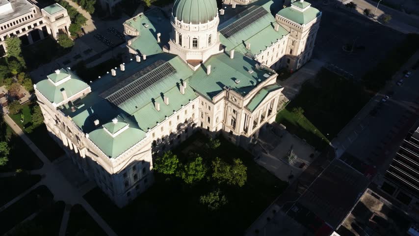 Indiana State Capitol Building - Cinematic Drone Shot. Birds Eye View