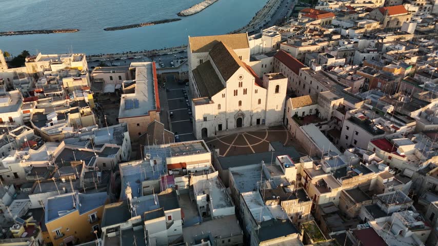 Basilica of Saint Nicholas and square in Bari old town, Puglia, Italy
