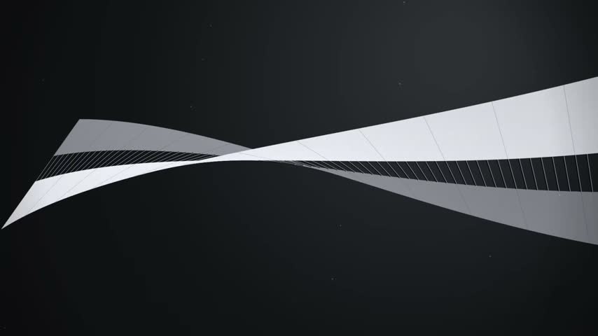 Monochrome architectural wireframe ribbon curve illustration