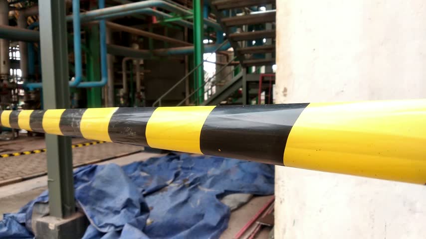 safety tape in an industrial site