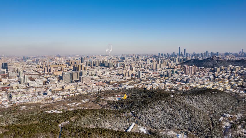 4K Aerial Jinan City Panoramic Time Lapse