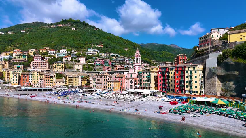 View of Sori in the Metropolitan City of Genoa, Liguria, Italy.