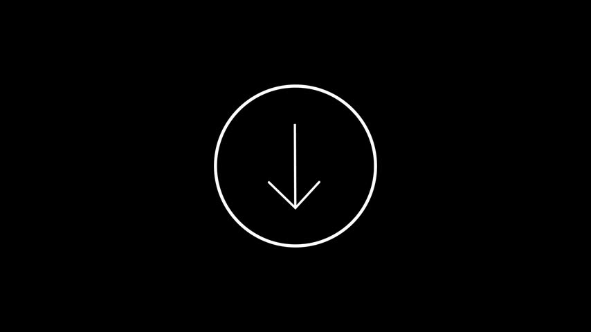 Download Arrow Icon. Minimal line animated icon depicting a downward arrow inside a circle