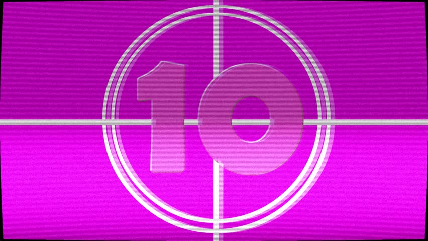Bubblegum Pink Countdown Leader Clock (with TV Interference)