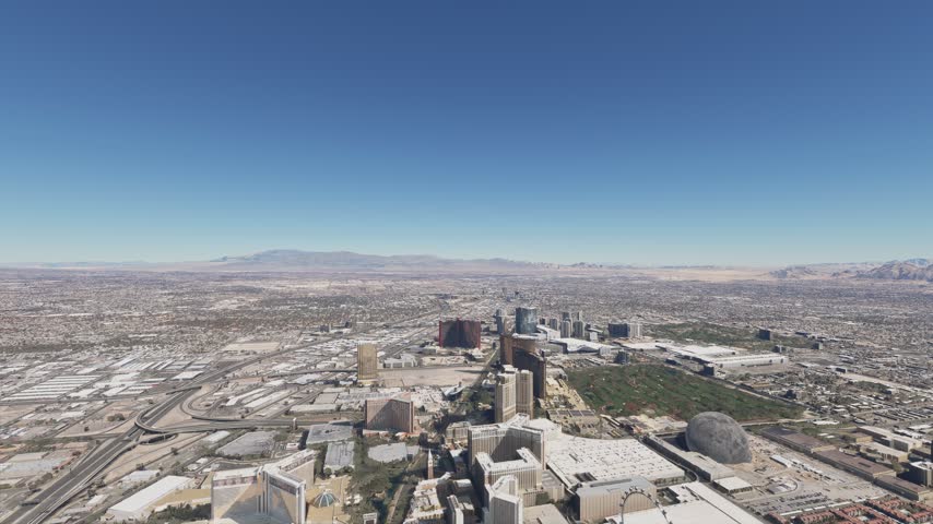 3D - Aerial view of Las Vegas Strip in Nevada. United States
