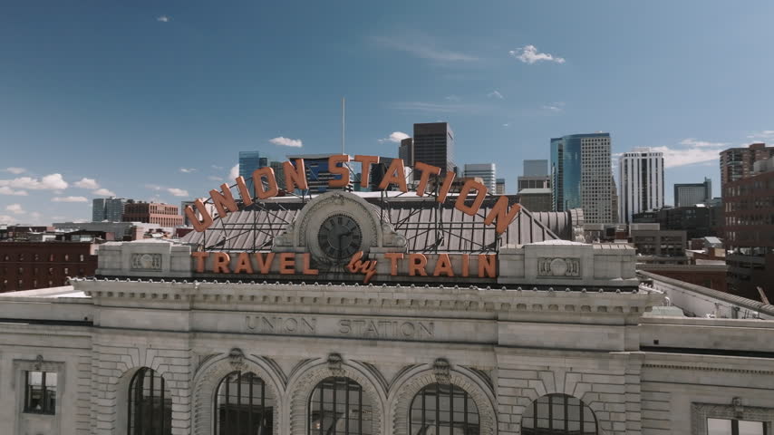 Establishing shot of Union Station in Denver, Colorado.
