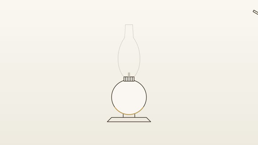 A clean, minimalist vector line art depiction of a matchstick preparing to ignite a traditional glass oil lamp. This visual represents the spiritual practice of lighting during the Diwali festival of lights, symbolizing the victory of light over darkness and knowledge over ignorance in a contemporary graphic style.