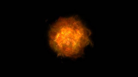 HD - Fire FX015: An exploding ring of fire blasts outwards (with matte).