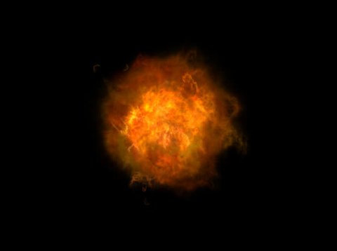NTSC - Fire FX015: An exploding ring of fire blasts outwards (with matte).