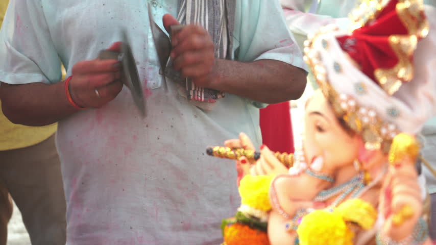 Ganpati Visarjan procession in Mumbai city, India