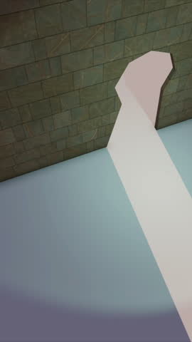 Business people walking on a path of light leading through a keyhole shaped opening in a large wall