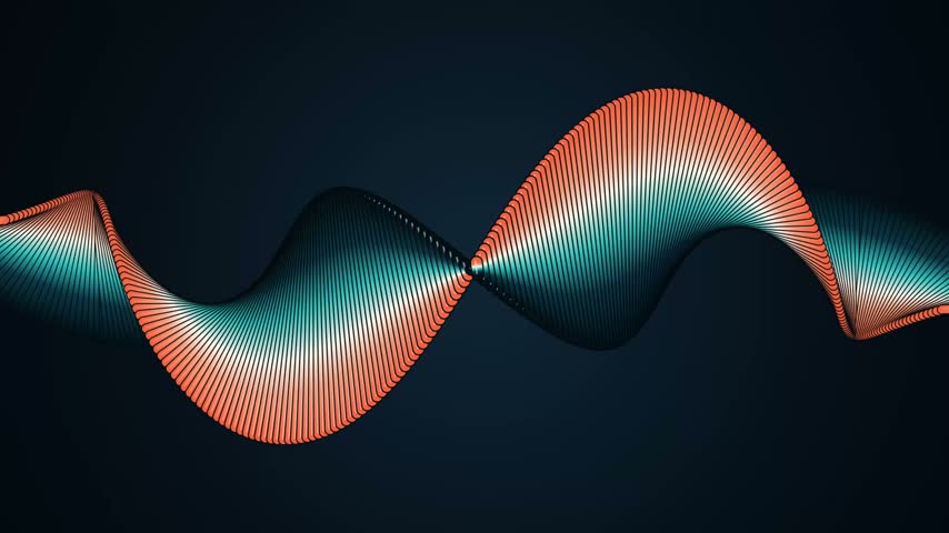 Orange and cyan spiral wave futuristic vector art