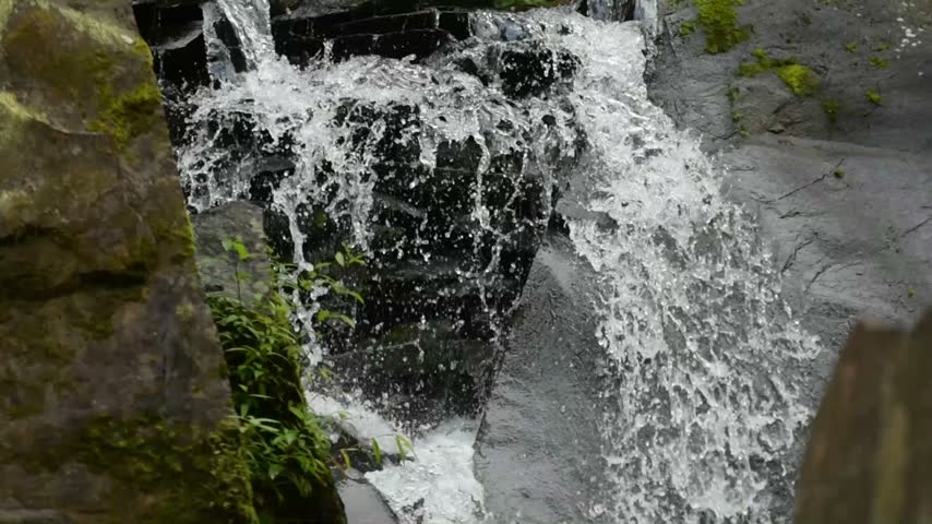 Beautiful Waterfall Cascading Over Natural Rocky Cliff