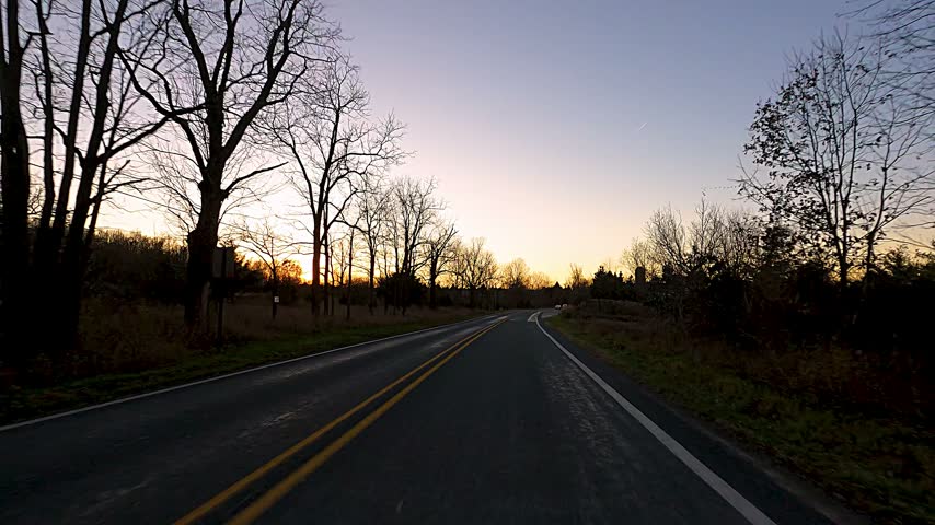 Last light on a side road in Michigan