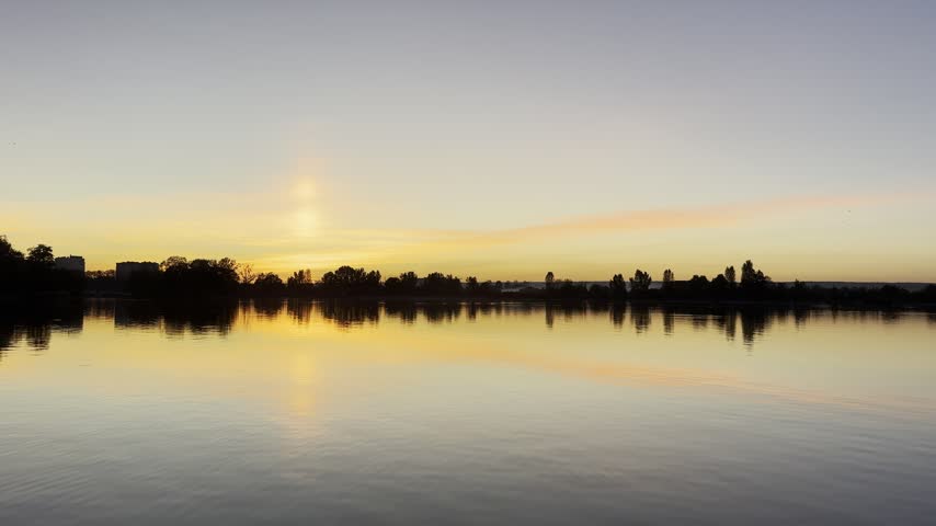 sunset over the lake, sunset over the river