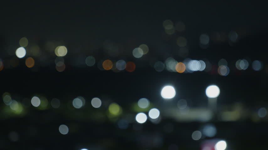 City of Praia Grande filled with transport at nigh. Brazil