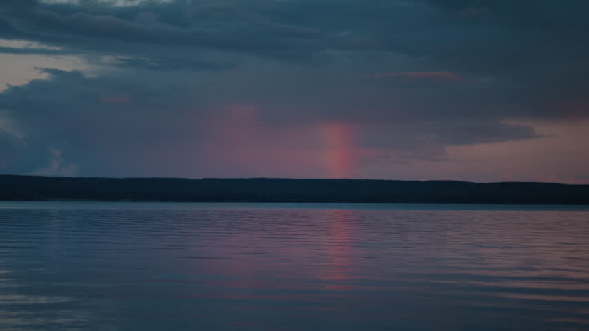 Colorful clouds over the lake during sunset