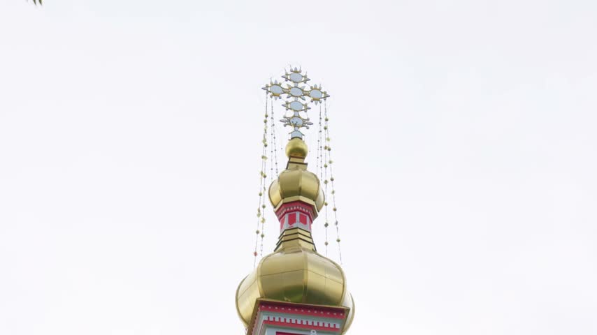 Almaty, Kazakhstan - Ascension Cathedral Details and Orthodox Cross
