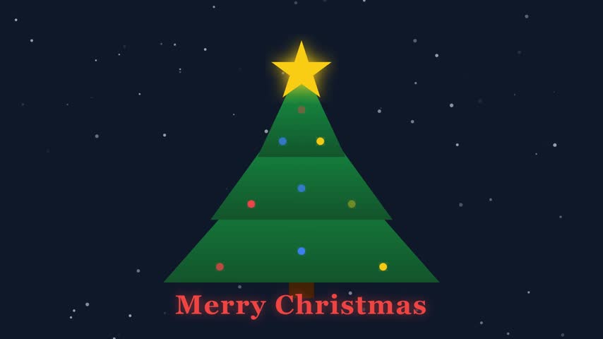 Stylized christmas trees with glowing stars on a dark night sky